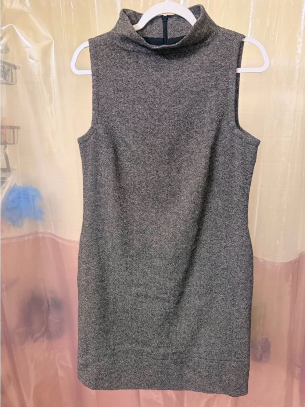 Banana Republic Gray Sleeveless Turtleneck Sheath Dress